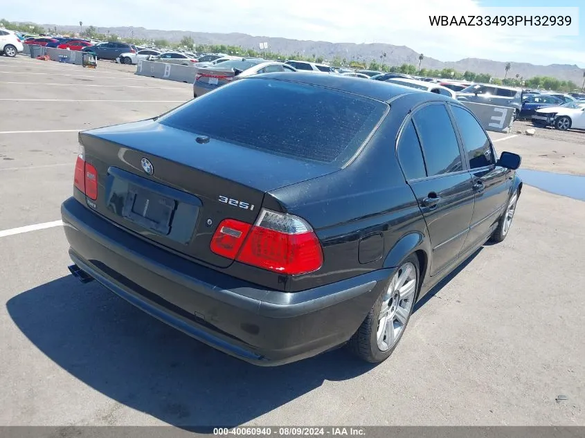 2003 BMW 325I VIN: WBAAZ33493PH32939 Lot: 40060940