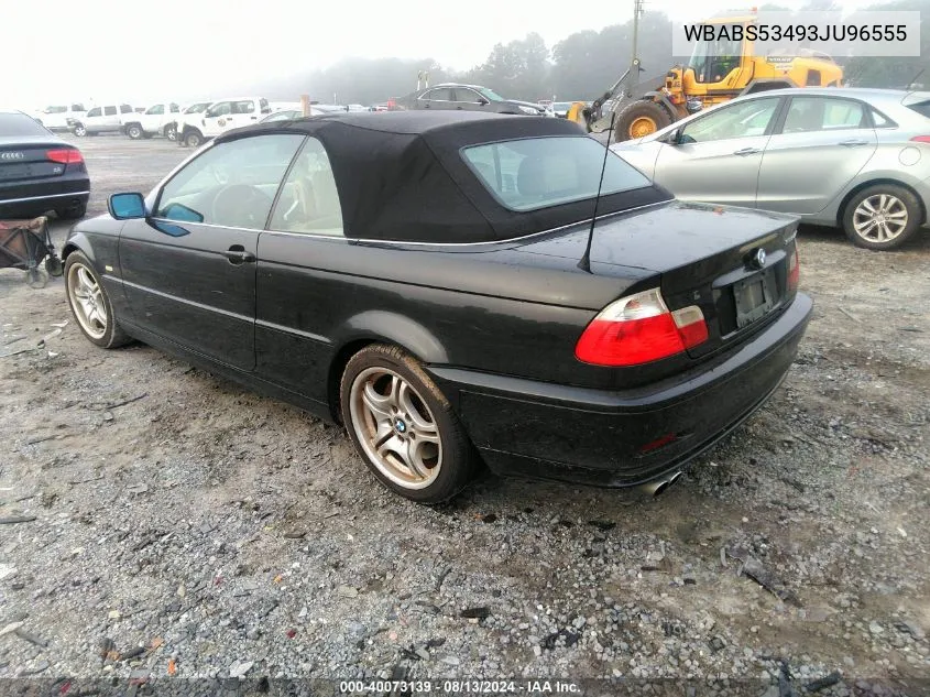 2003 BMW 330Ci VIN: WBABS53493JU96555 Lot: 40073139