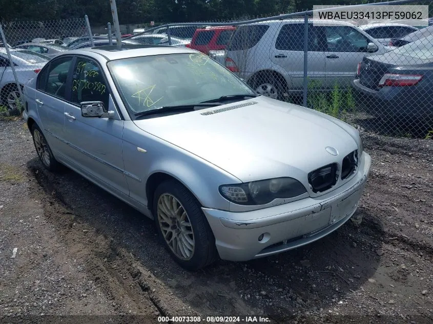 2003 BMW 325Xi VIN: WBAEU33413PF59062 Lot: 40073308