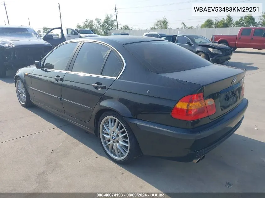 2003 BMW 330I VIN: WBAEV53483KM29251 Lot: 40074193