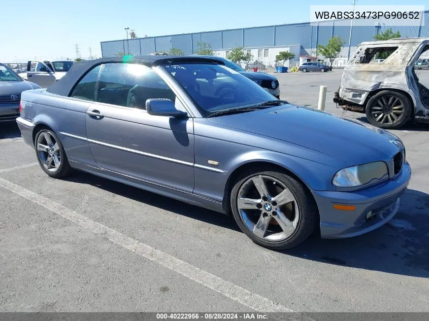 2003 BMW 325Ci VIN: WBABS33473PG90652 Lot: 40222956