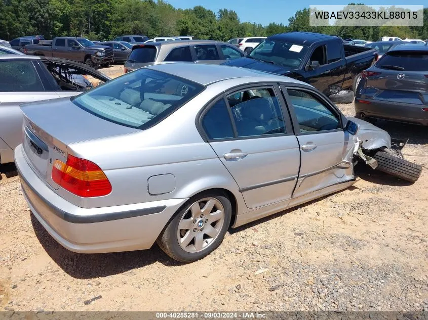 2003 BMW 325I VIN: WBAEV33433KL88015 Lot: 40255281