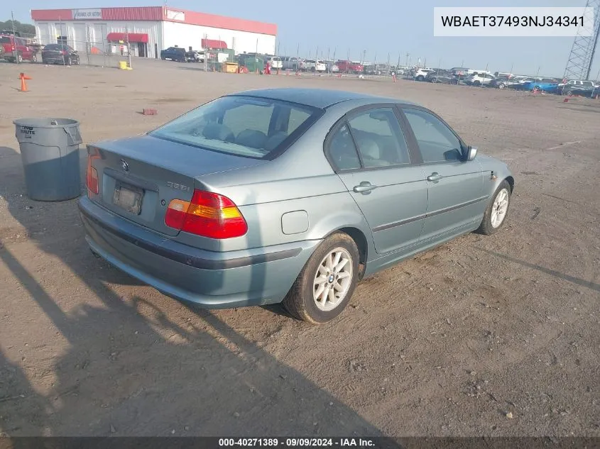 2003 BMW 325I VIN: WBAET37493NJ34341 Lot: 40271389