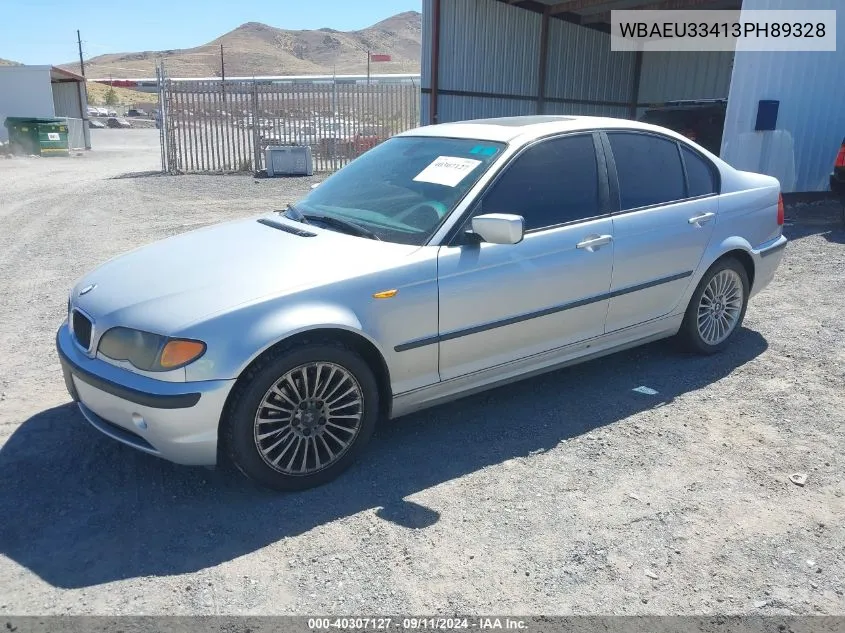 2003 BMW 325Xi VIN: WBAEU33413PH89328 Lot: 40307127