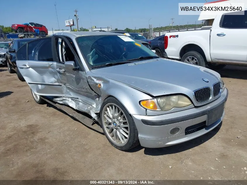 2003 BMW 330 I VIN: WBAEV534X3KM25640 Lot: 40321343