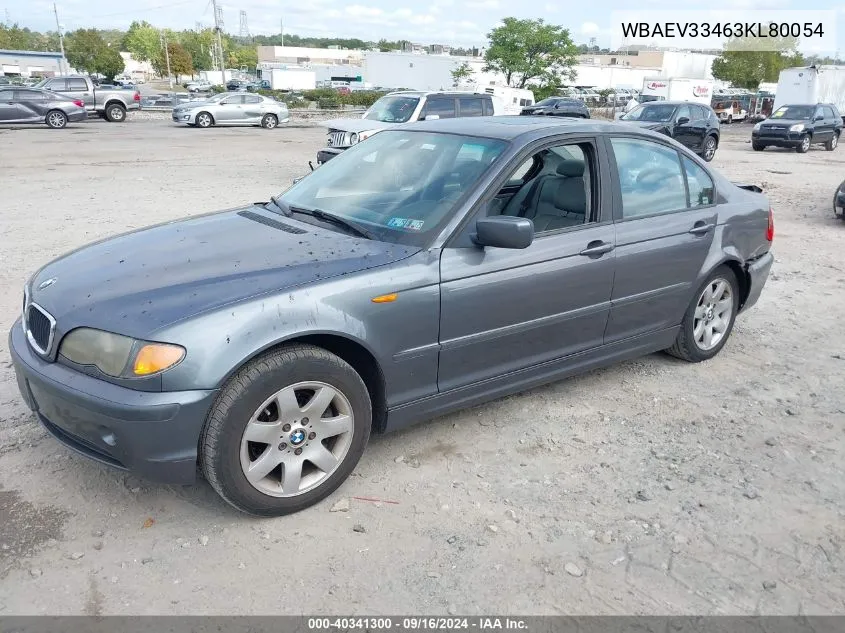 2003 BMW 325I I VIN: WBAEV33463KL80054 Lot: 40341300