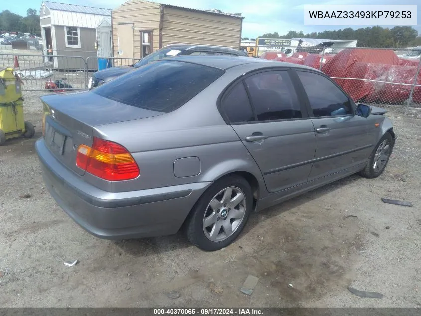 2003 BMW 325I VIN: WBAAZ33493KP79253 Lot: 40370065