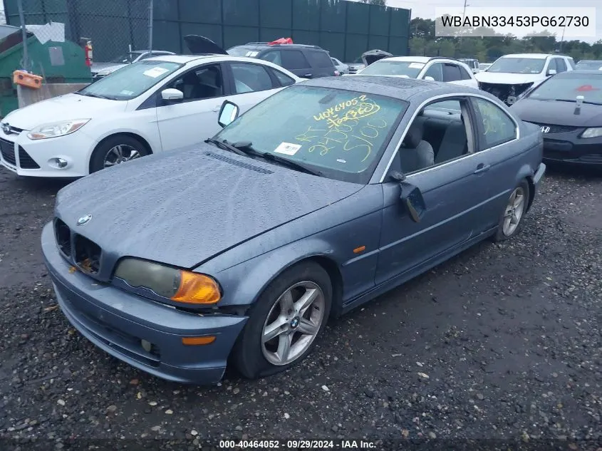 2003 BMW 325Ci VIN: WBABN33453PG62730 Lot: 40464052