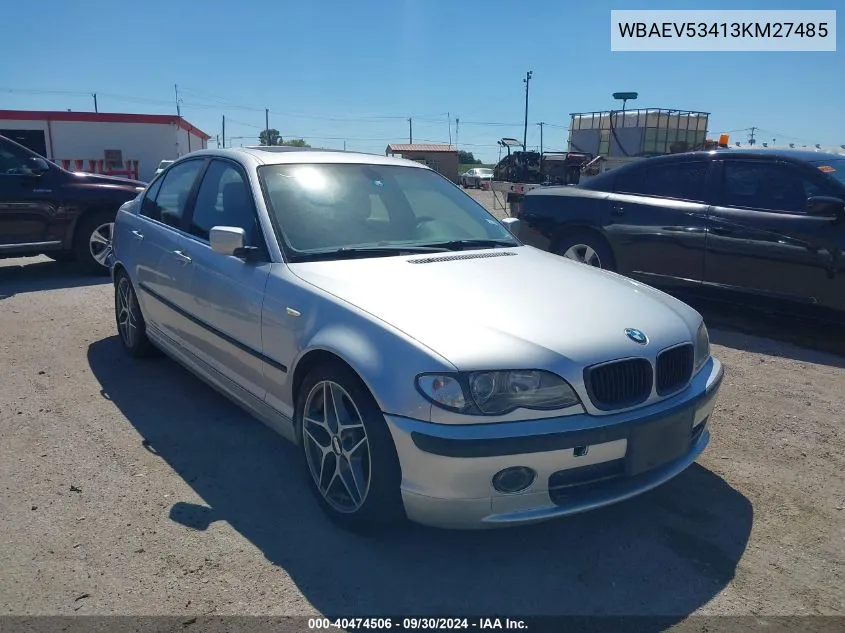 2003 BMW 330I I VIN: WBAEV53413KM27485 Lot: 40474506