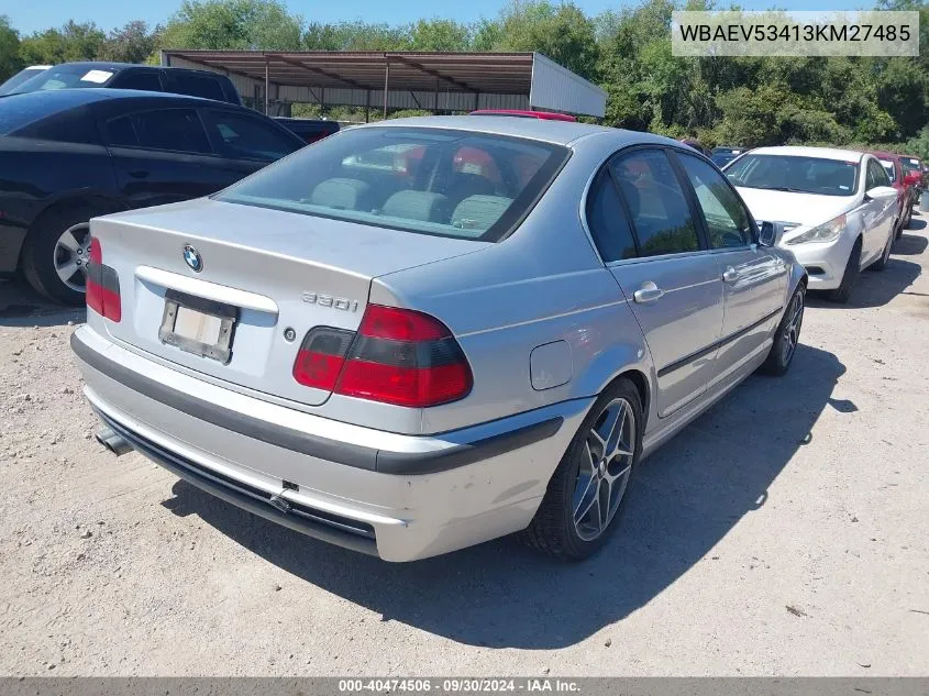 2003 BMW 330I I VIN: WBAEV53413KM27485 Lot: 40474506