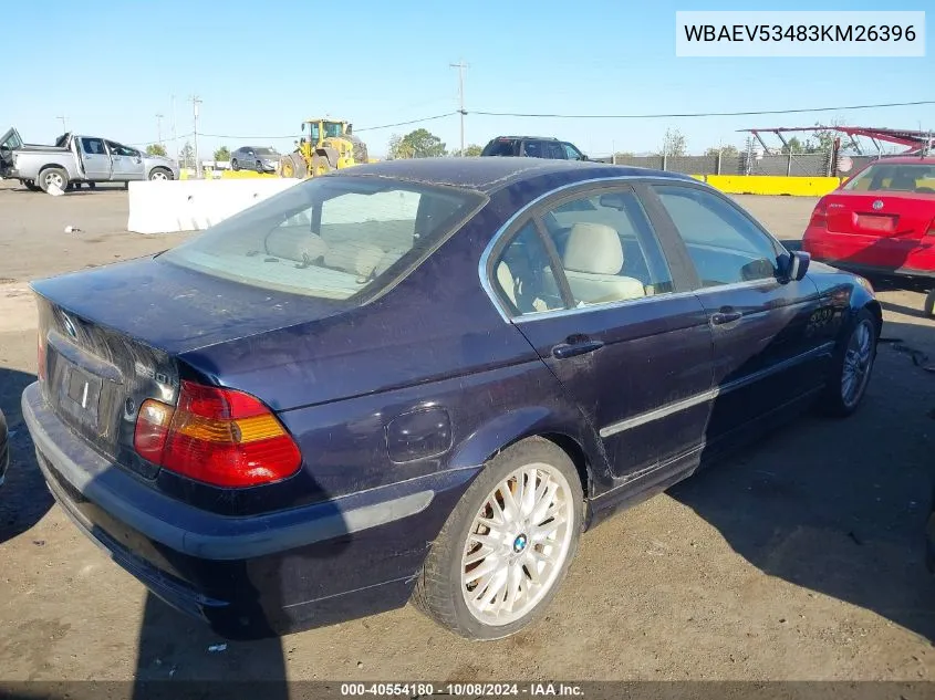 2003 BMW 330I I VIN: WBAEV53483KM26396 Lot: 40554180