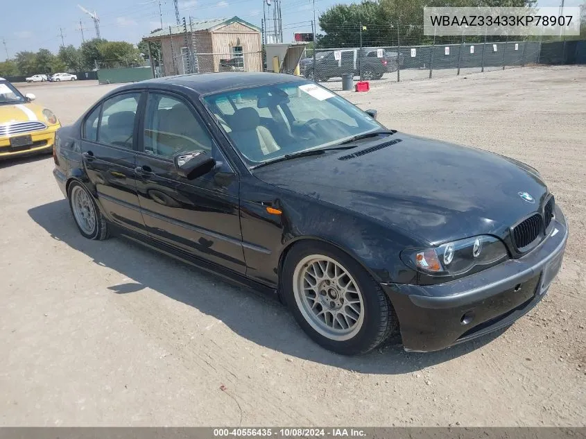 2003 BMW 325I VIN: WBAAZ33433KP78907 Lot: 40556435