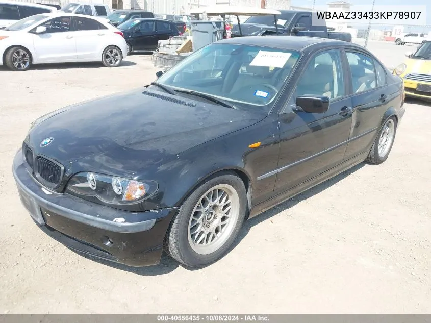 2003 BMW 325I VIN: WBAAZ33433KP78907 Lot: 40556435