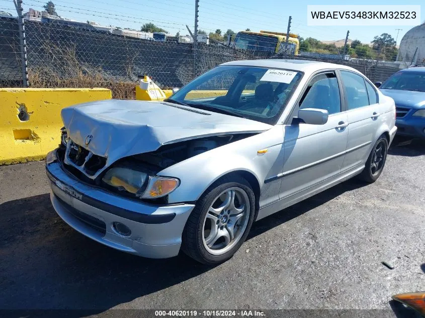 2003 BMW 330I VIN: WBAEV53483KM32523 Lot: 40620119