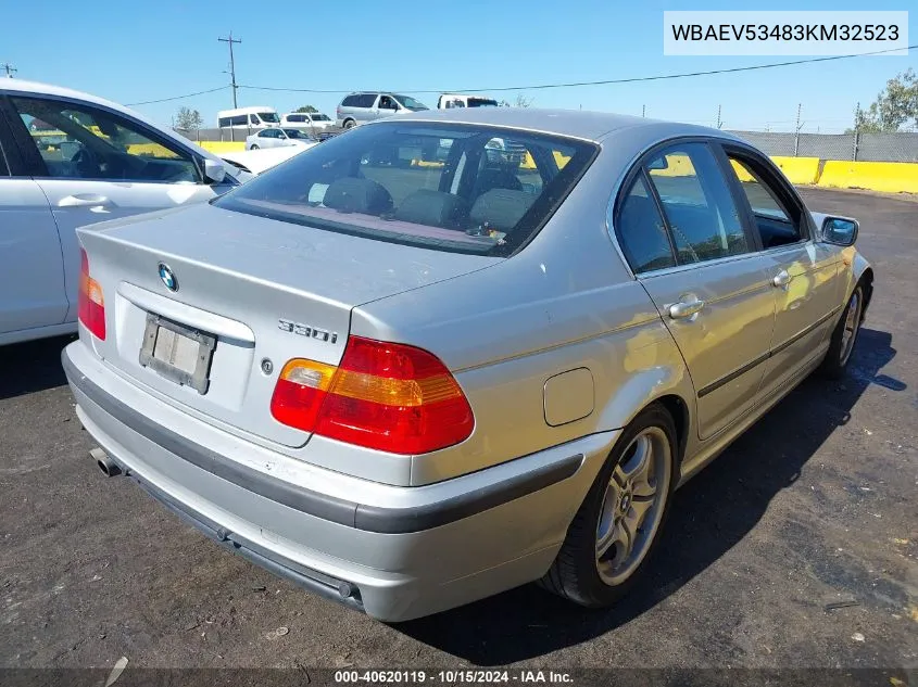 2003 BMW 330I VIN: WBAEV53483KM32523 Lot: 40620119