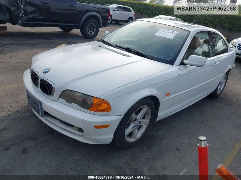 2003 BMW 325Ci VIN: WBABN33423PG62068 Lot: 40624376