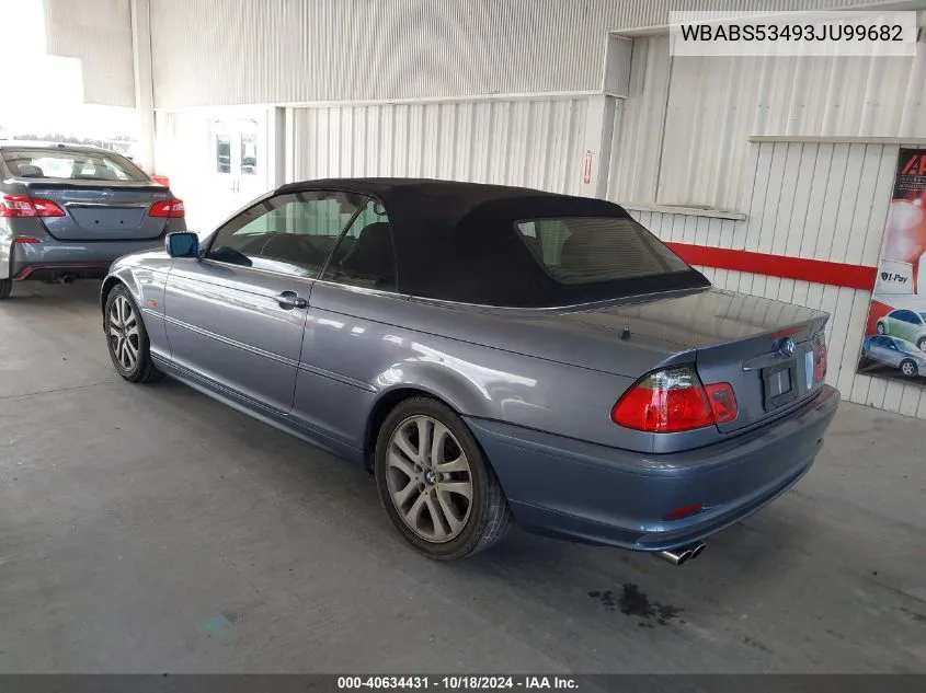 2003 BMW 330Ci VIN: WBABS53493JU99682 Lot: 40634431