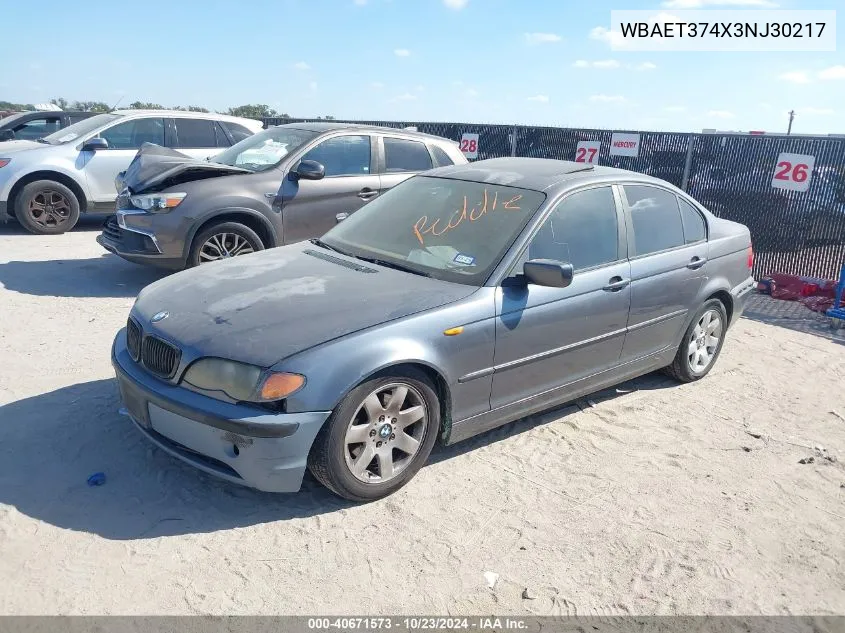 2003 BMW 325I VIN: WBAET374X3NJ30217 Lot: 40671573