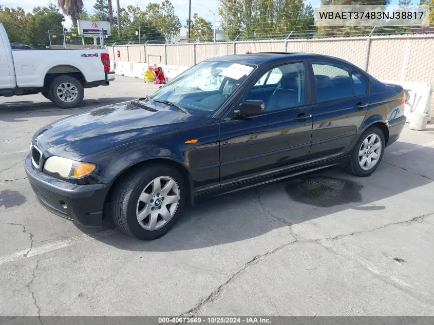 2003 BMW 325I VIN: WBAET37483NJ38817 Lot: 40673669