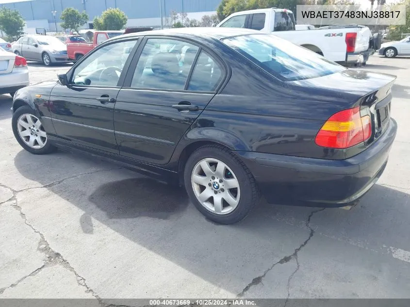 2003 BMW 325I VIN: WBAET37483NJ38817 Lot: 40673669