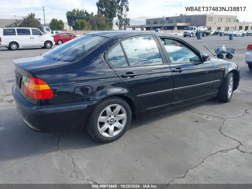 2003 BMW 325I VIN: WBAET37483NJ38817 Lot: 40673669