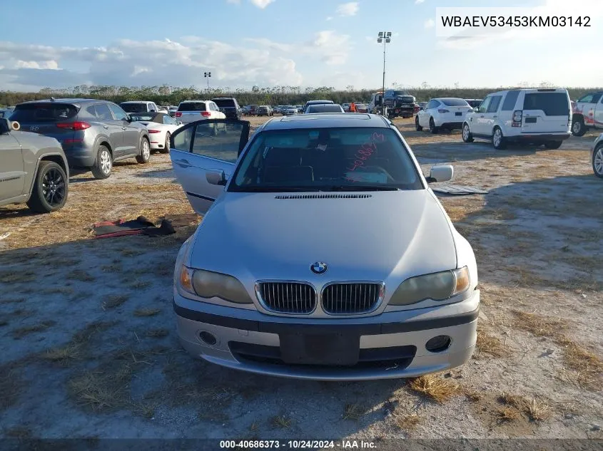 2003 BMW 330I VIN: WBAEV53453KM03142 Lot: 40686373