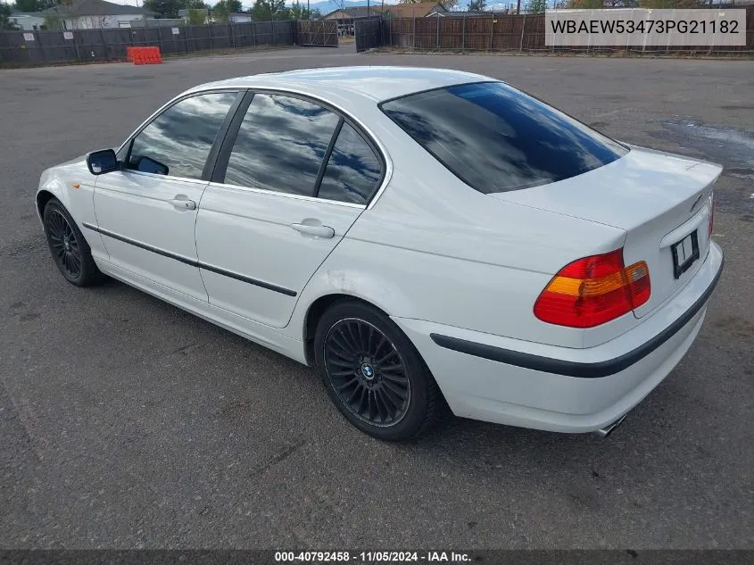 2003 BMW 330Xi VIN: WBAEW53473PG21182 Lot: 40792458