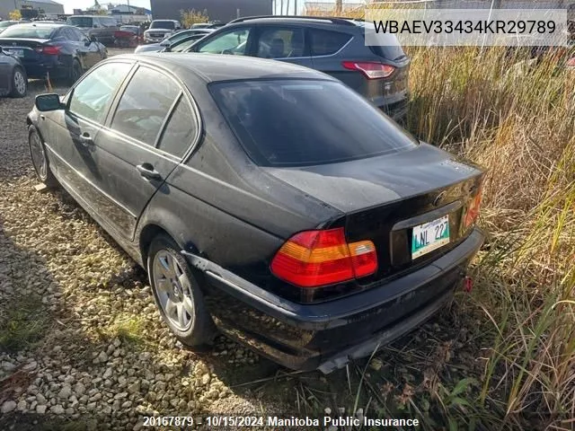 2004 BMW 325I VIN: WBAEV33434KR29789 Lot: 20167879