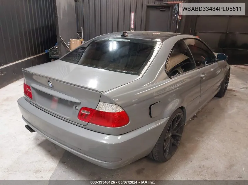 2004 BMW 325Ci VIN: WBABD33484PL05611 Lot: 39346126