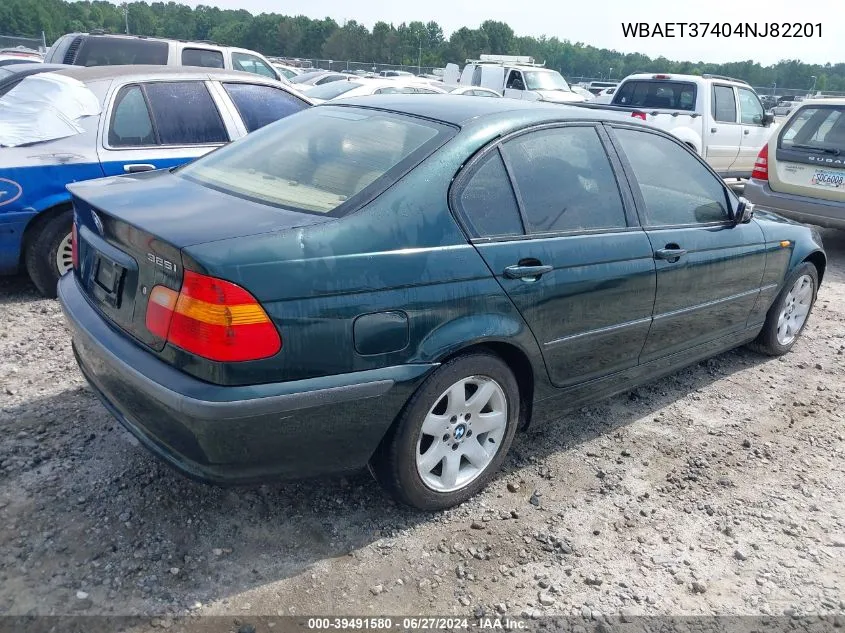 WBAET37404NJ82201 2004 BMW 325I