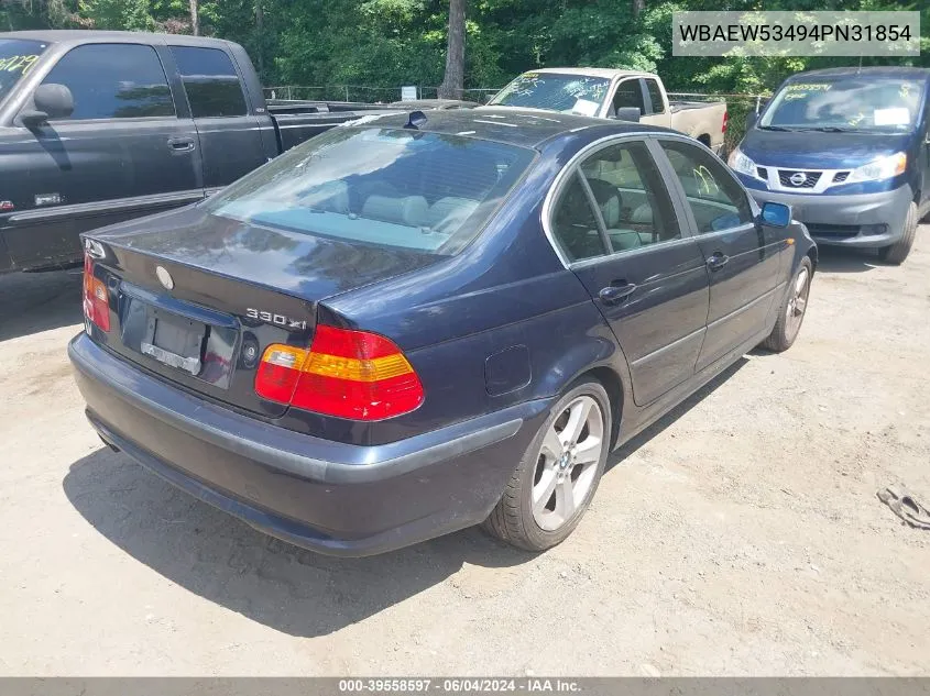 2004 BMW 330Xi VIN: WBAEW53494PN31854 Lot: 39558597