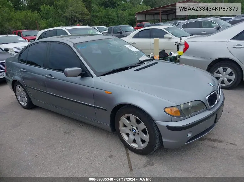 2004 BMW 325I VIN: WBAAZ33434KP87379 Lot: 39885348