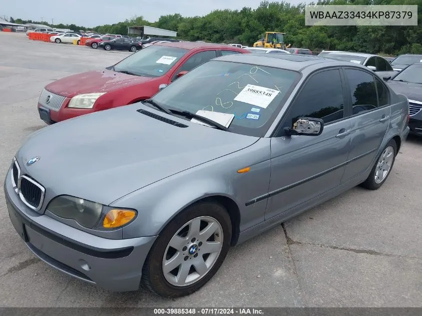 2004 BMW 325I VIN: WBAAZ33434KP87379 Lot: 39885348