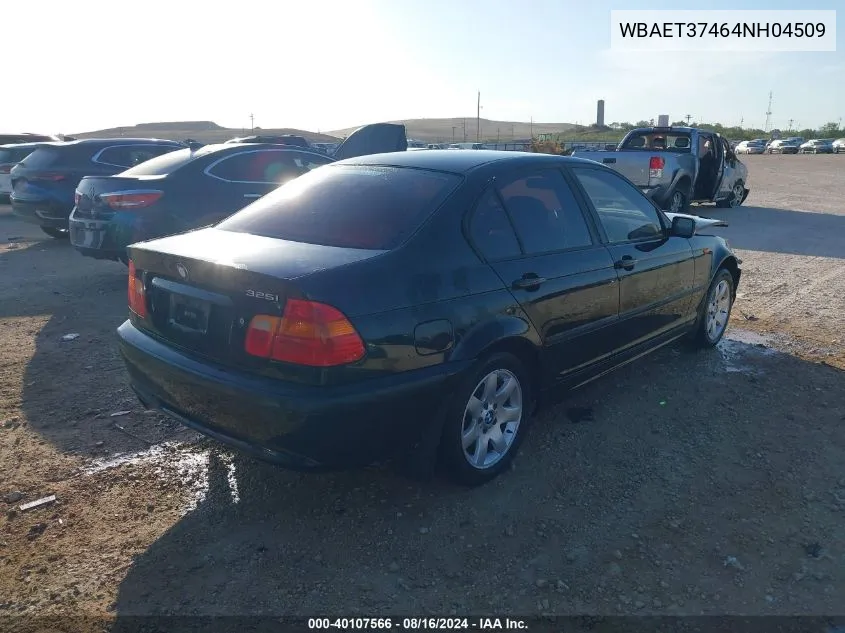 2004 BMW 325I VIN: WBAET37464NH04509 Lot: 40107566