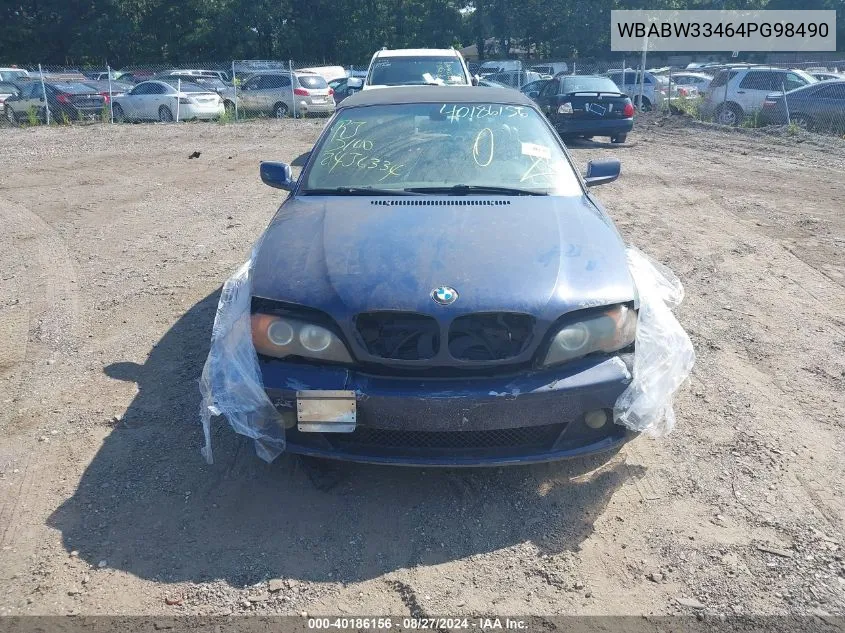 2004 BMW 325Ci VIN: WBABW33464PG98490 Lot: 40186156