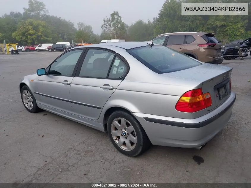 2004 BMW 325I VIN: WBAAZ33404KP82866 Lot: 40213802