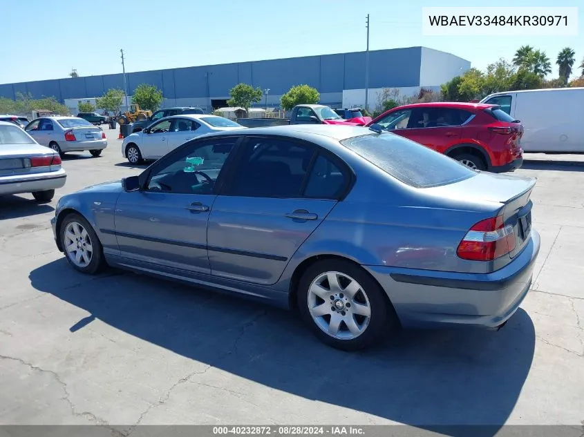 2004 BMW 325I VIN: WBAEV33484KR30971 Lot: 40232872