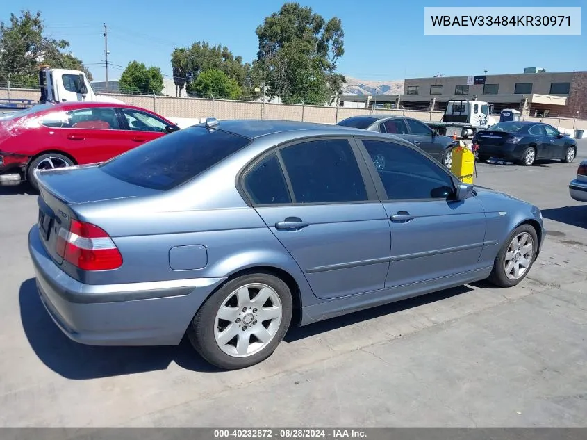 2004 BMW 325I VIN: WBAEV33484KR30971 Lot: 40232872