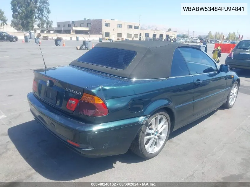 2004 BMW 330Ci VIN: WBABW53484PJ94841 Lot: 40240132