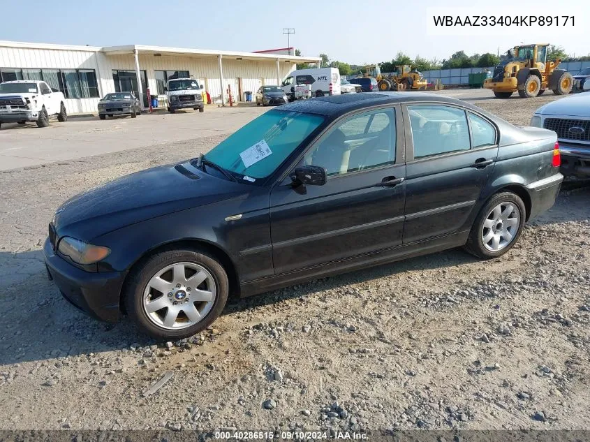 2004 BMW 325I VIN: WBAAZ33404KP89171 Lot: 40286515