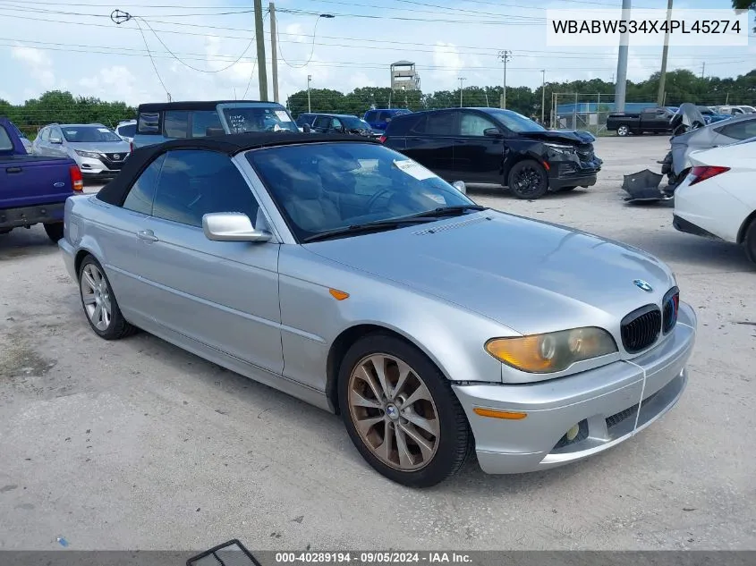 2004 BMW 330Ci VIN: WBABW534X4PL45274 Lot: 40289194