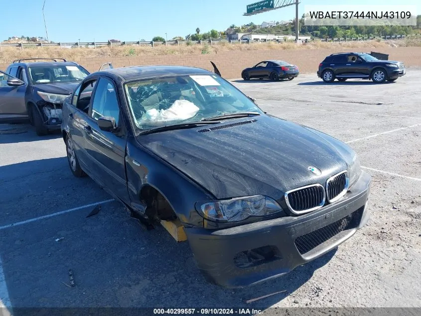 2004 BMW 325I I VIN: WBAET37444NJ43109 Lot: 40299557