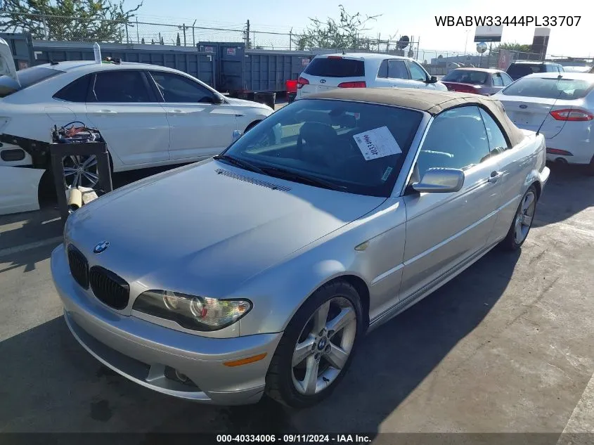 2004 BMW 325Ci VIN: WBABW33444PL33707 Lot: 40334006