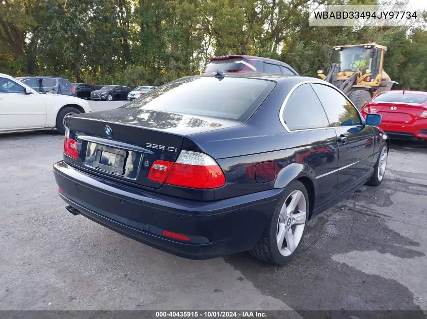 2004 BMW 325Ci VIN: WBABD33494JY97734 Lot: 40435915