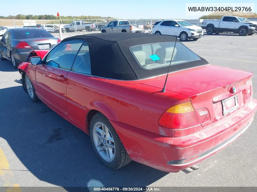 2004 BMW 325 Ci VIN: WBABW33404PL29766 Lot: 40456776