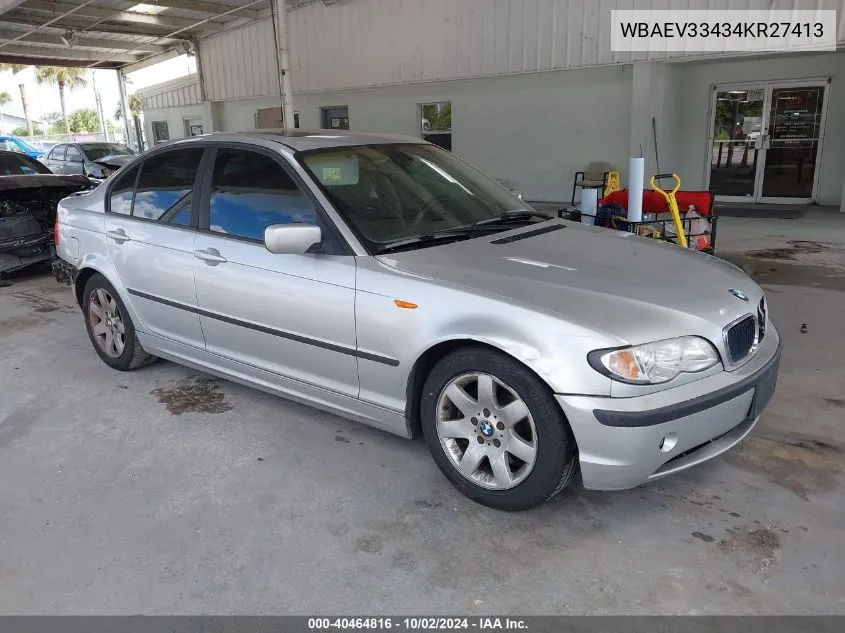 2004 BMW 325I VIN: WBAEV33434KR27413 Lot: 40464816