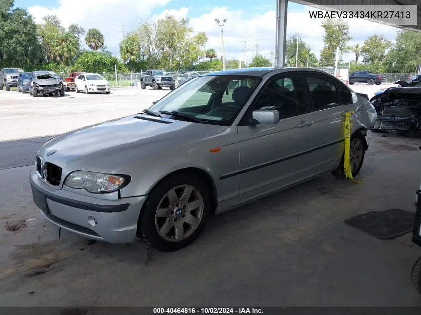 2004 BMW 325I VIN: WBAEV33434KR27413 Lot: 40464816