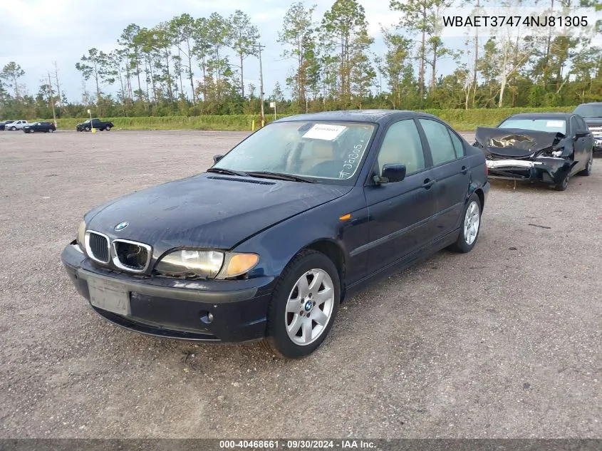 2004 BMW 325I VIN: WBAET37474NJ81305 Lot: 40468661