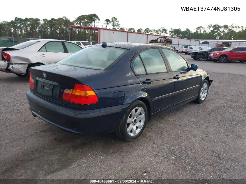 2004 BMW 325I VIN: WBAET37474NJ81305 Lot: 40468661