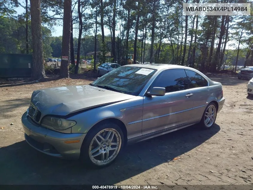 2004 BMW 330Ci VIN: WBABD534X4PL14984 Lot: 40478919